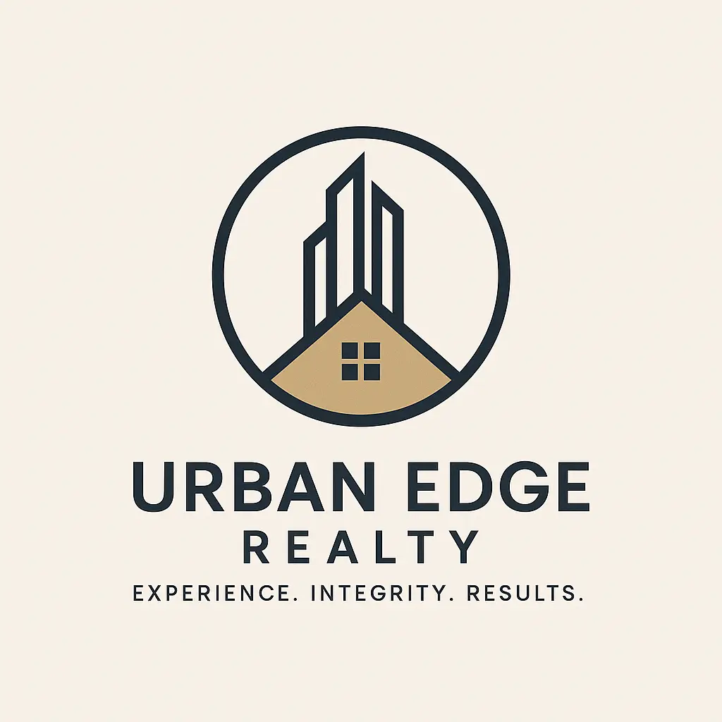 Modern Real Estate Logo template with skyscraper and roof design