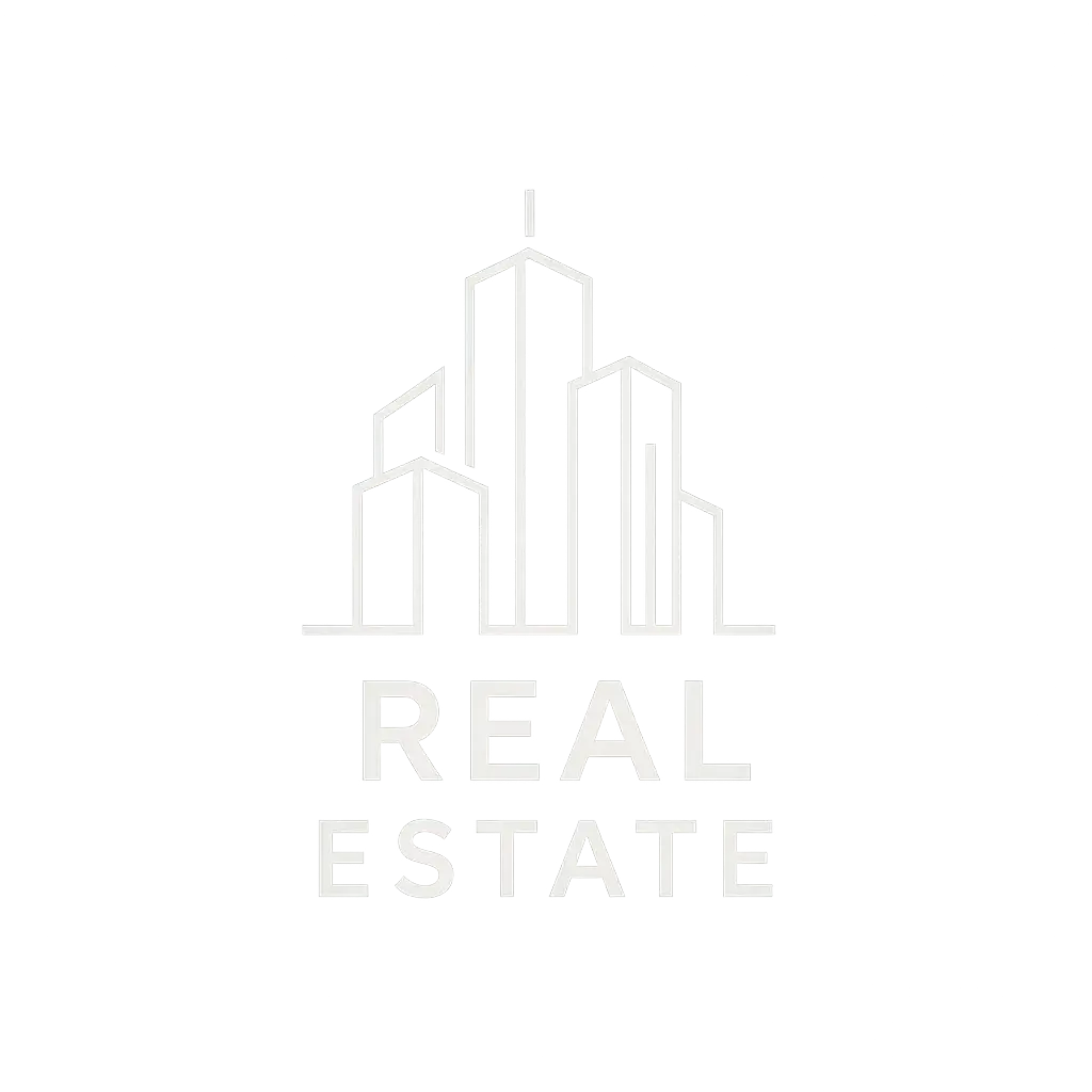 Real Estate Logo template with stylized city skyline design