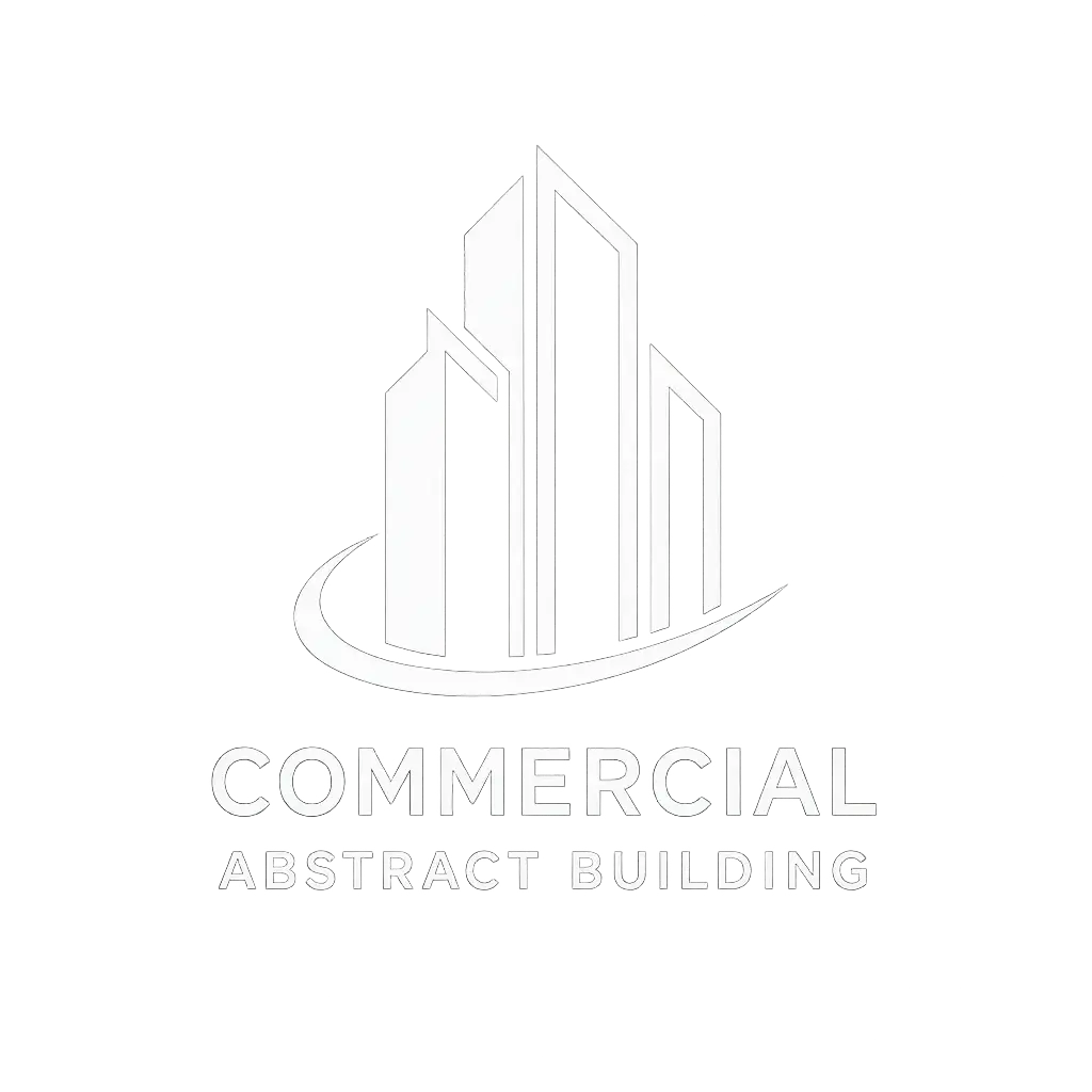 Real Estate Logo template featuring abstract commercial building design