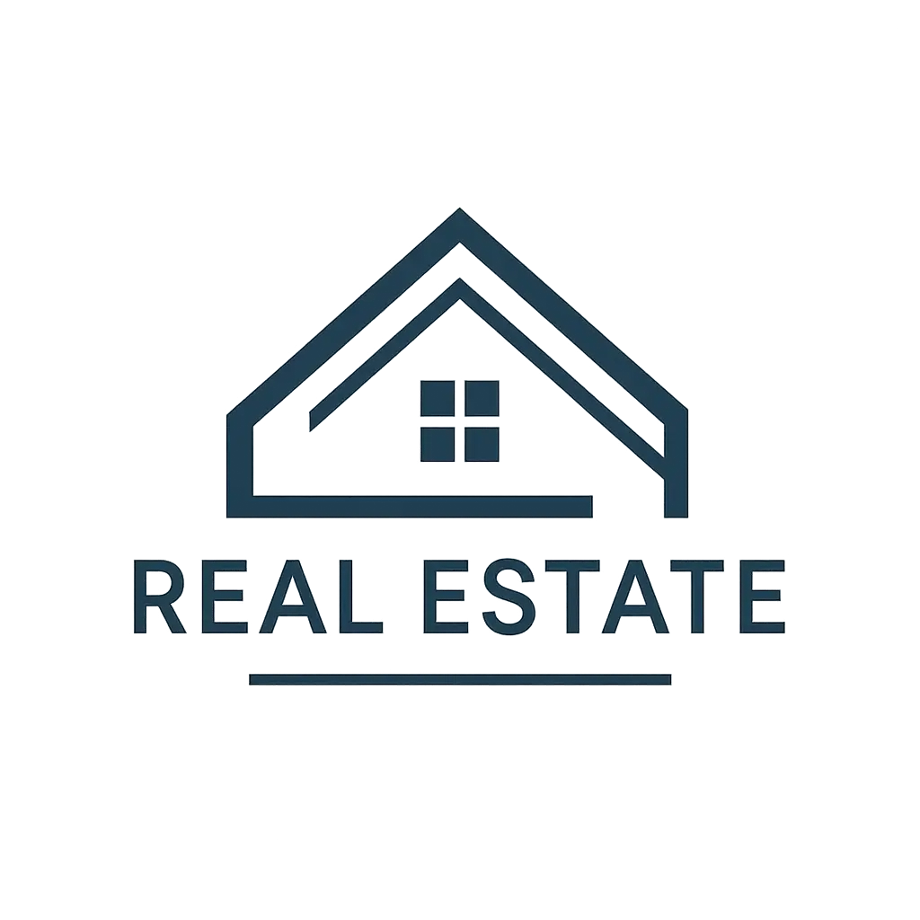 Real Estate Logo template with stylized house roof in modern minimal style
