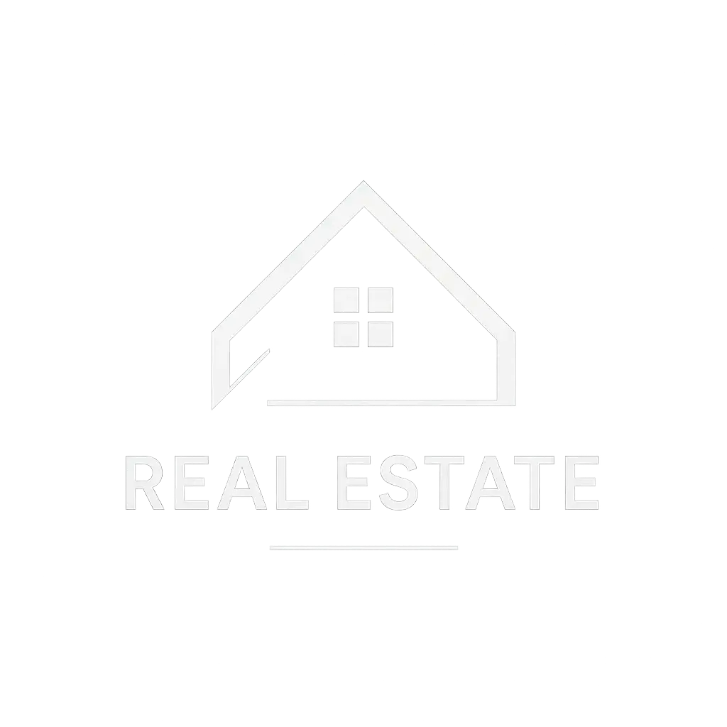 Modern real estate logo template with house roof symbol