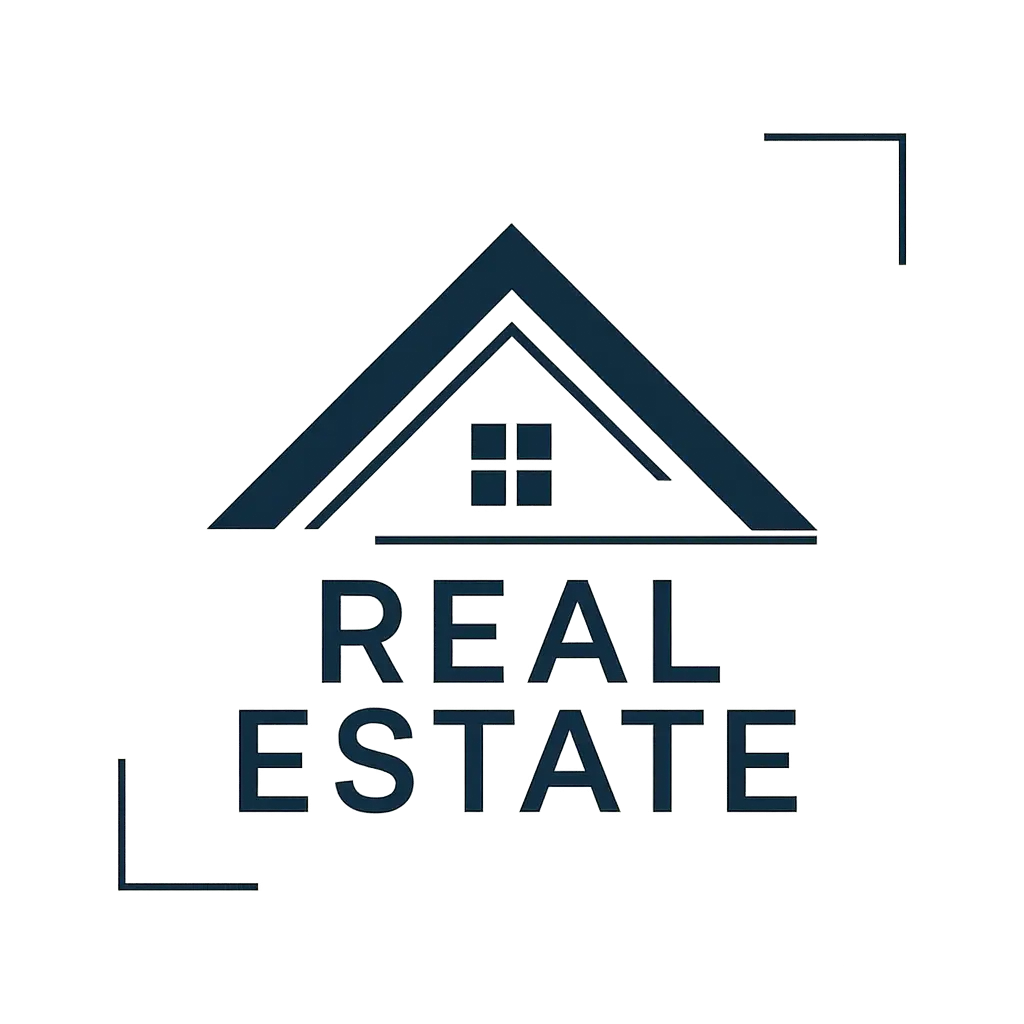 Modern minimal Real Estate Logo template with stylized house roof