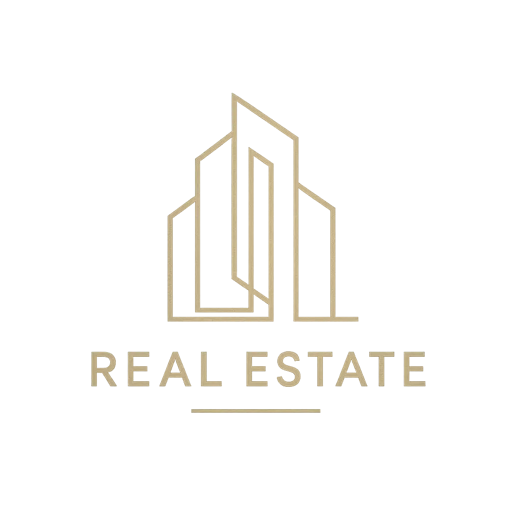 Real Estate Logo template with stylized building.