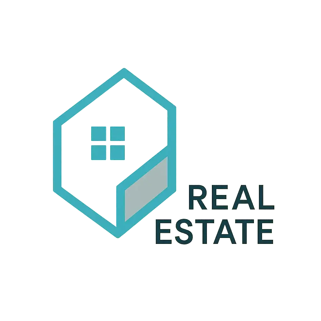 Modern Real Estate Logo template with abstract house loop
