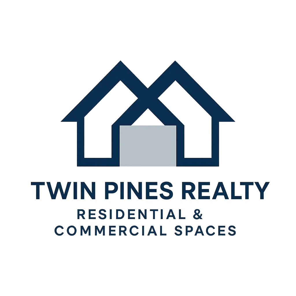 Modern Real Estate Logo template with twin peaked roof