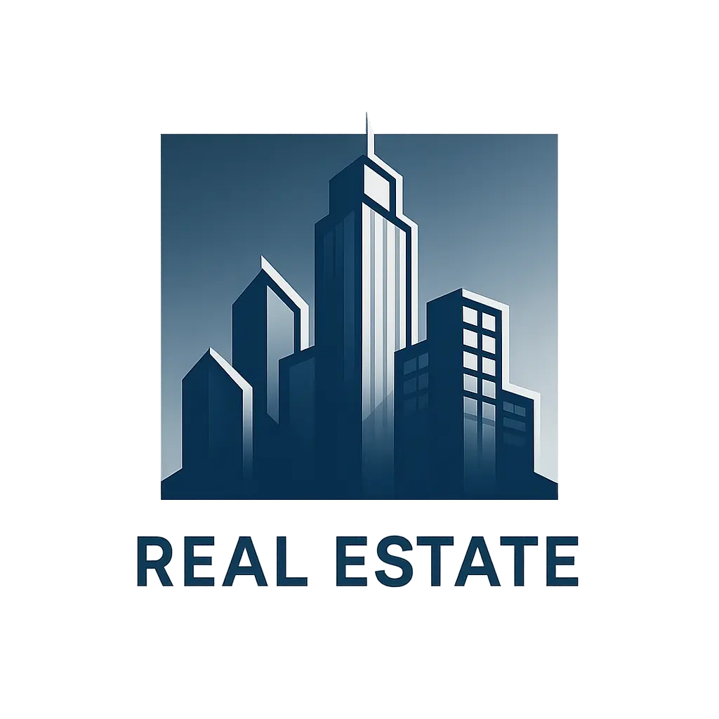 Real Estate Logo template with modern city skyline design