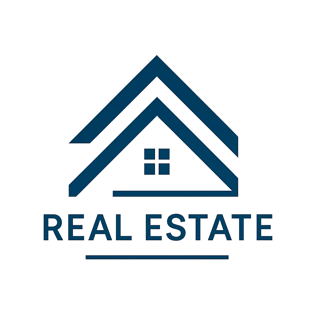 Modern Real Estate Logo template with geometric house roof