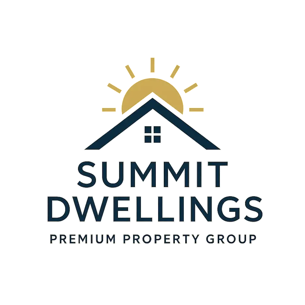 Modern Real Estate Logo template with roof and sun motif