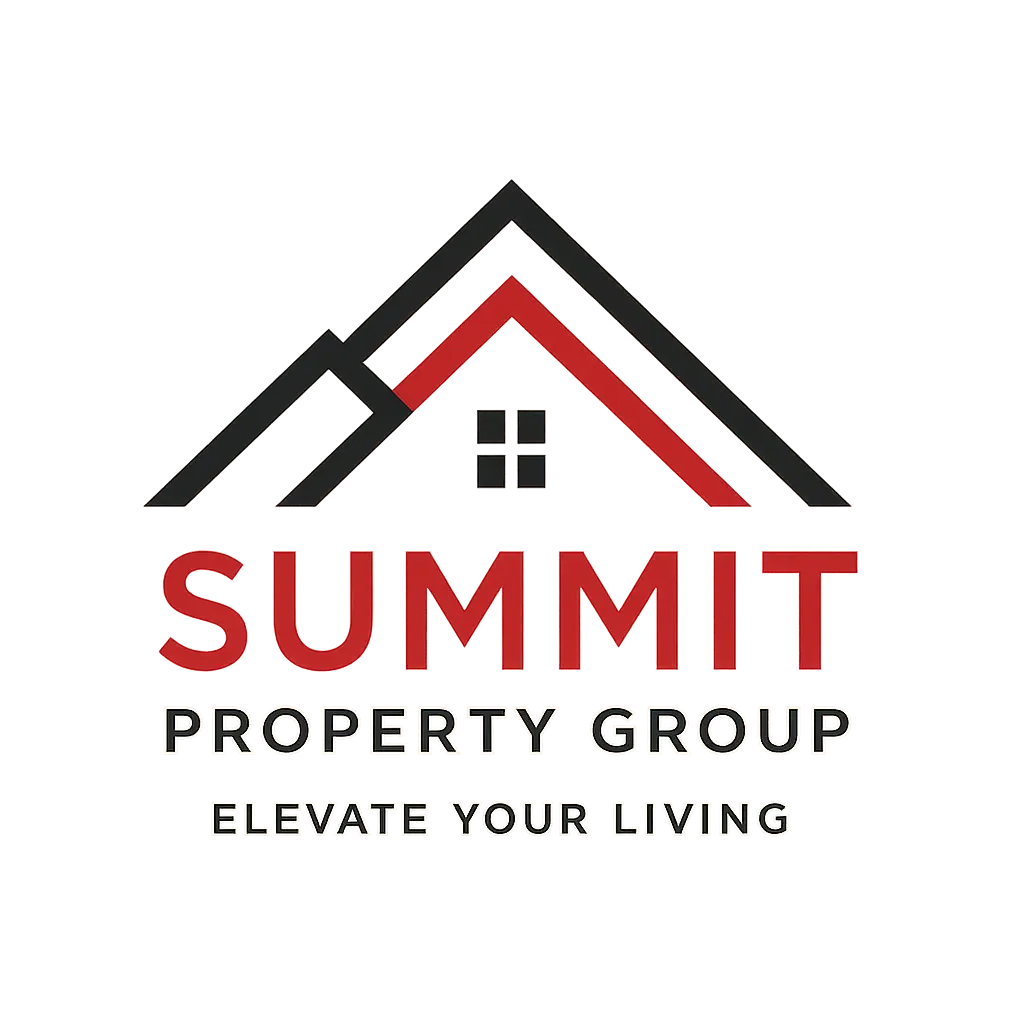 Modern Real Estate Logo template with rooftops and bold text