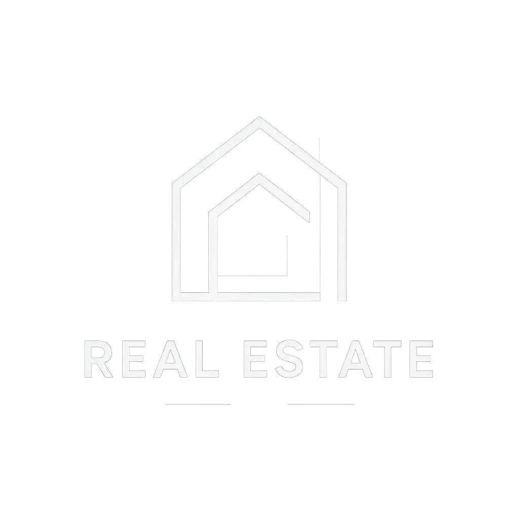 Modern Real Estate Logo template with abstract house outline
