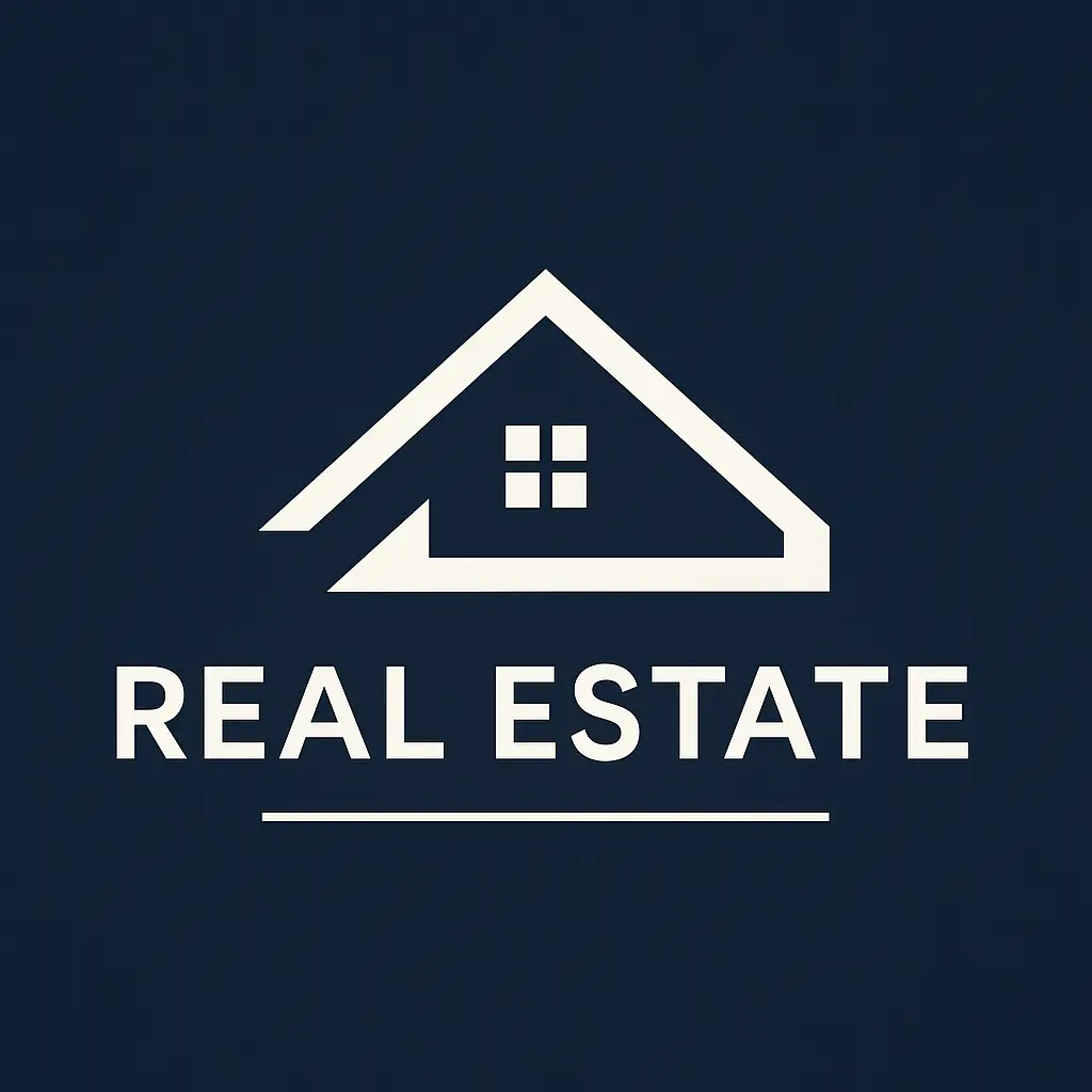 Modern real estate logo template with house roof motif