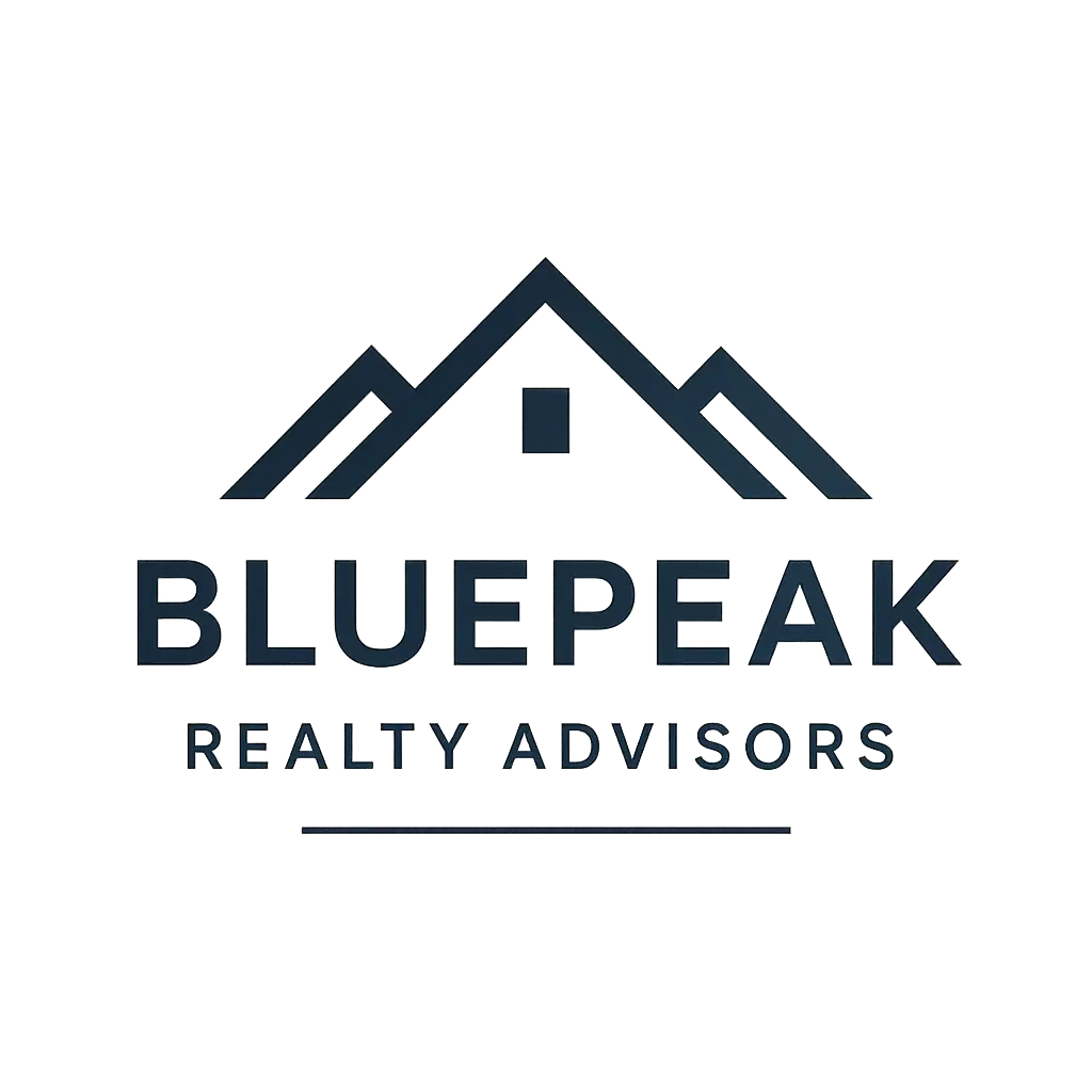 Modern Real Estate Logo template with navy house rooftop