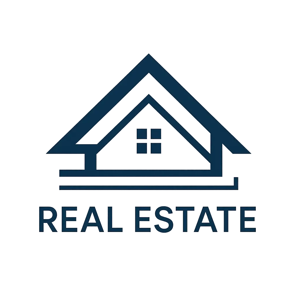 Modern Real Estate Logo template with stylized house roof