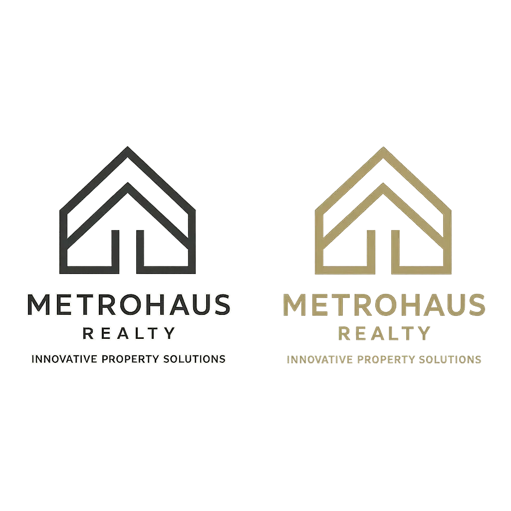 Modern Real Estate Logo template with double-roof design