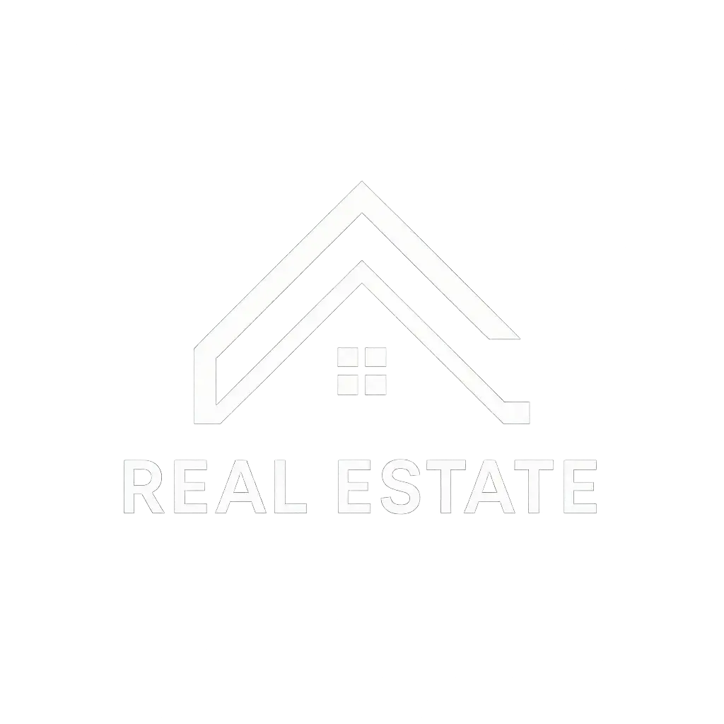 Modern minimal Real Estate Logo template with stylized house roof