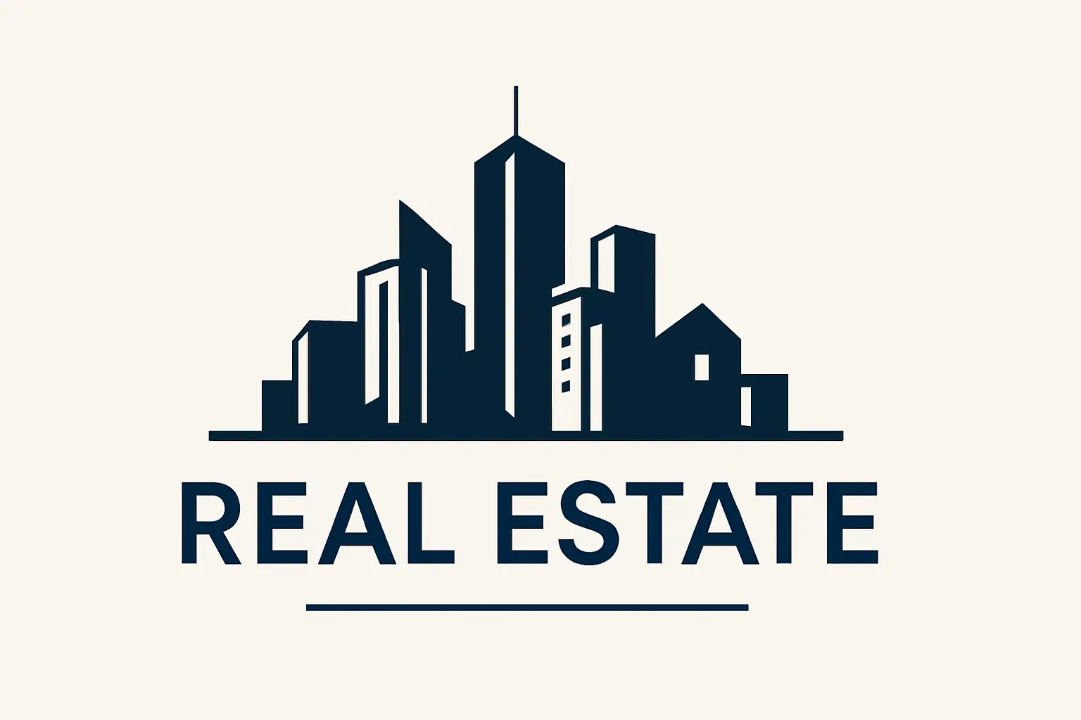 Real Estate Logo template with modern city skyline design