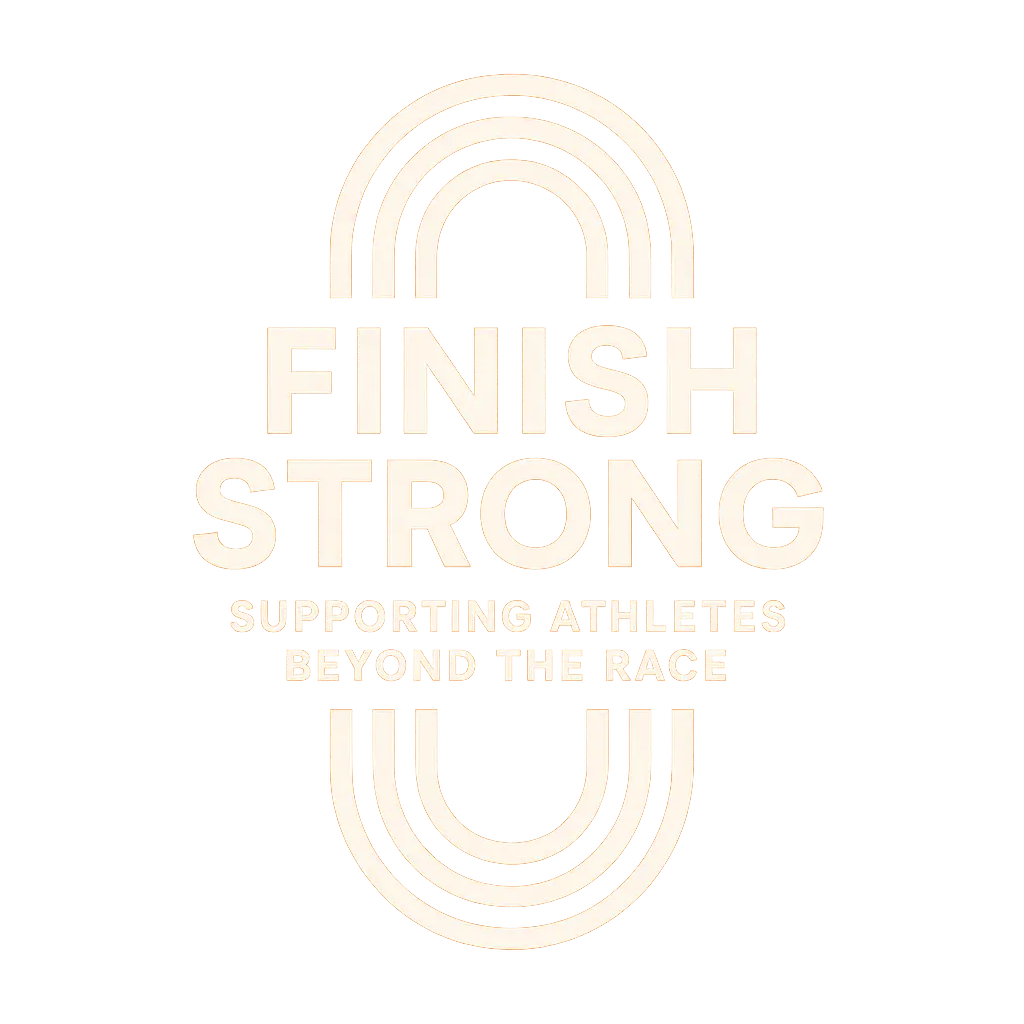 Logo template with bold orange background and track motif