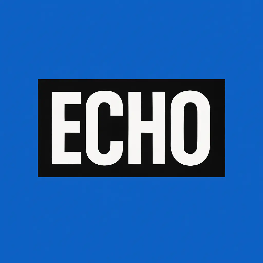 Modern logo template with bold white ECHO text