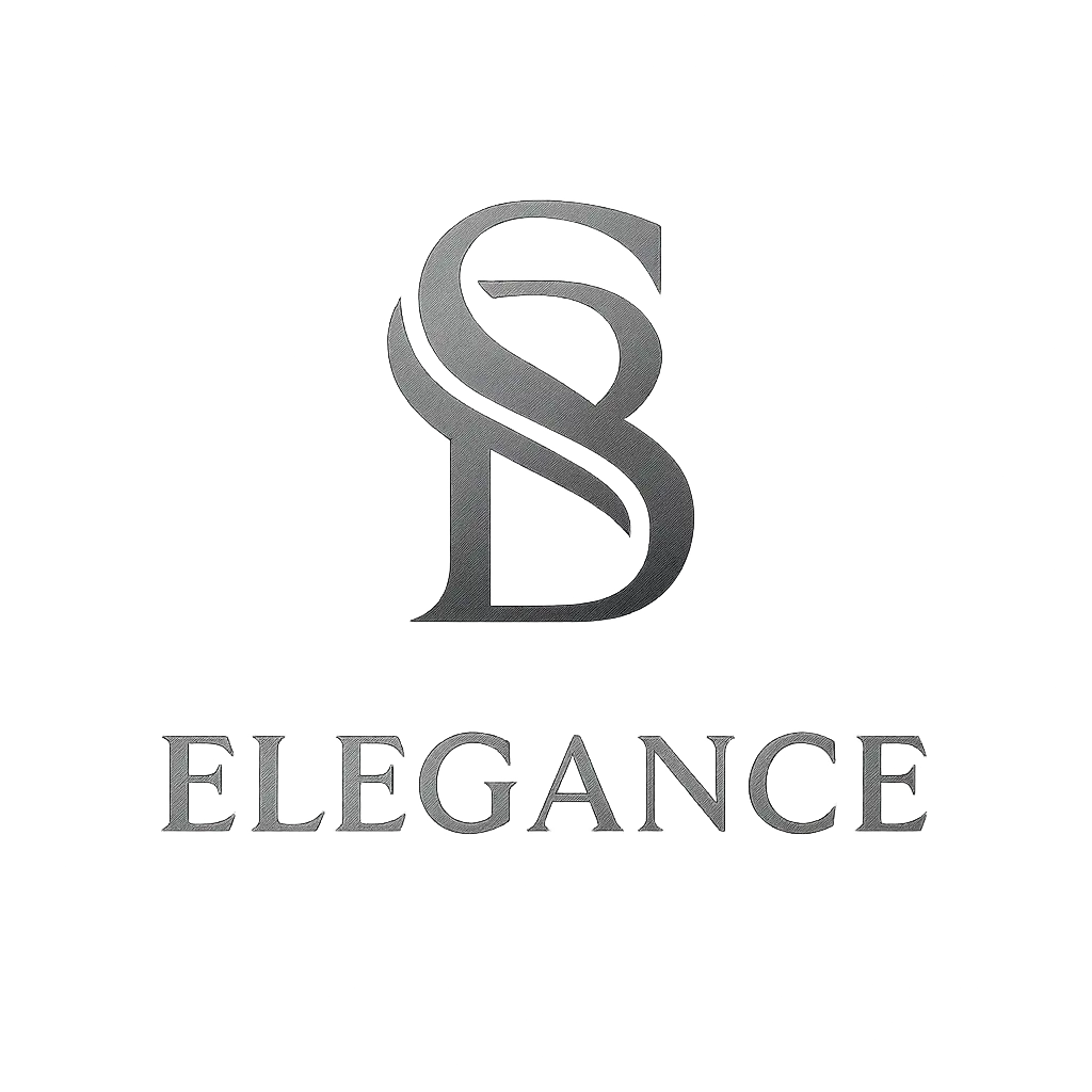 Monogram Logo template with leaves and custom typography