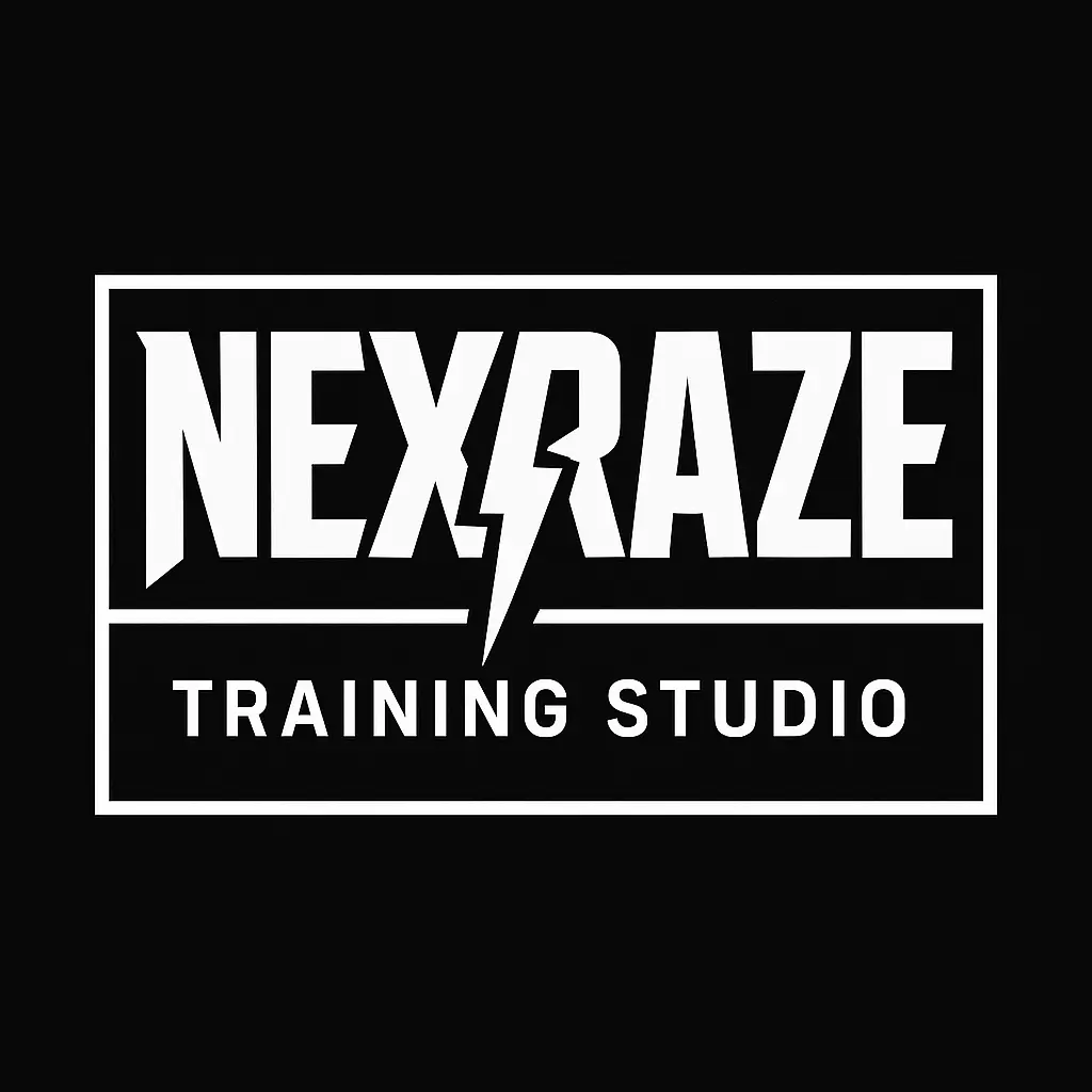 Logo template with bold text and lightning bolt