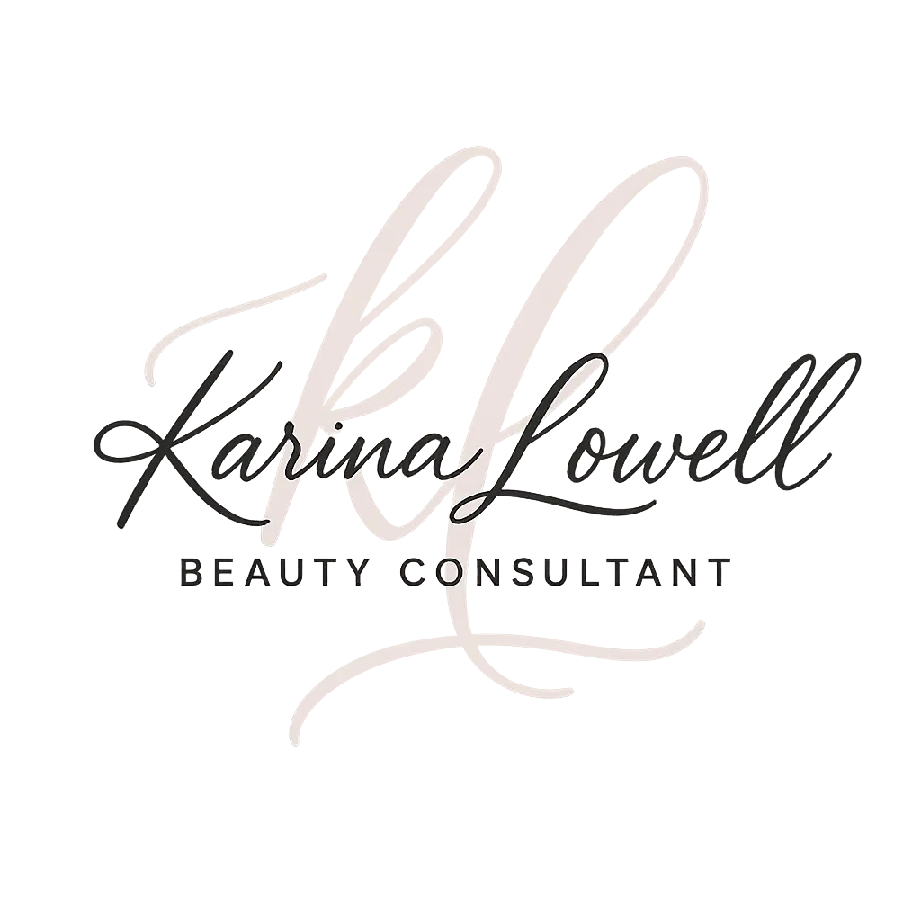Logo template with elegant cursive name and pink monogram