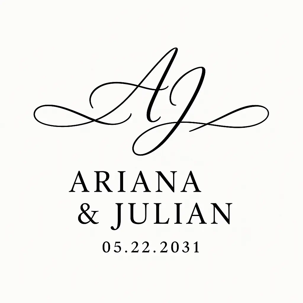 Elegant Logo template with monogram and serif text