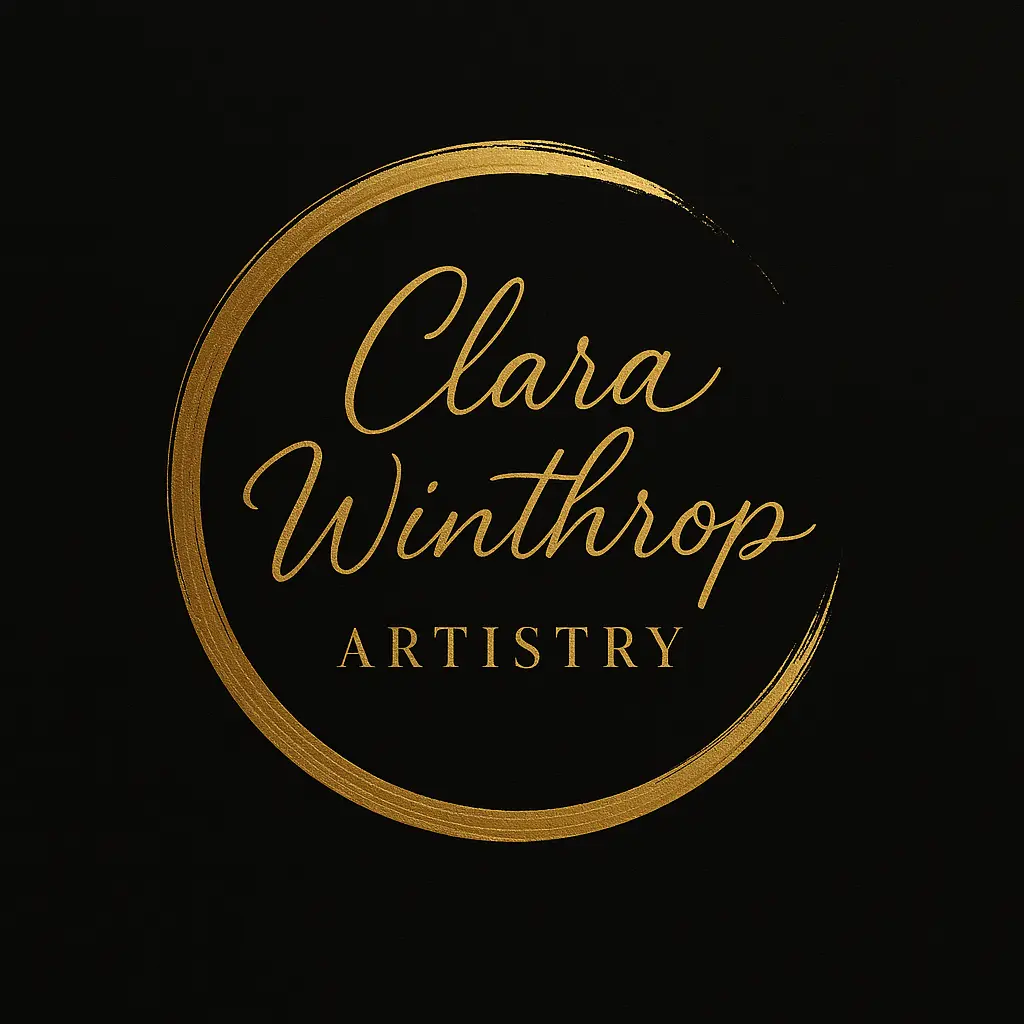 Logo template with gold brush circle and elegant text