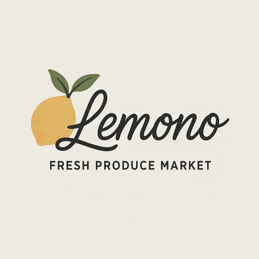 Logo template with citrus fruit and handwritten text