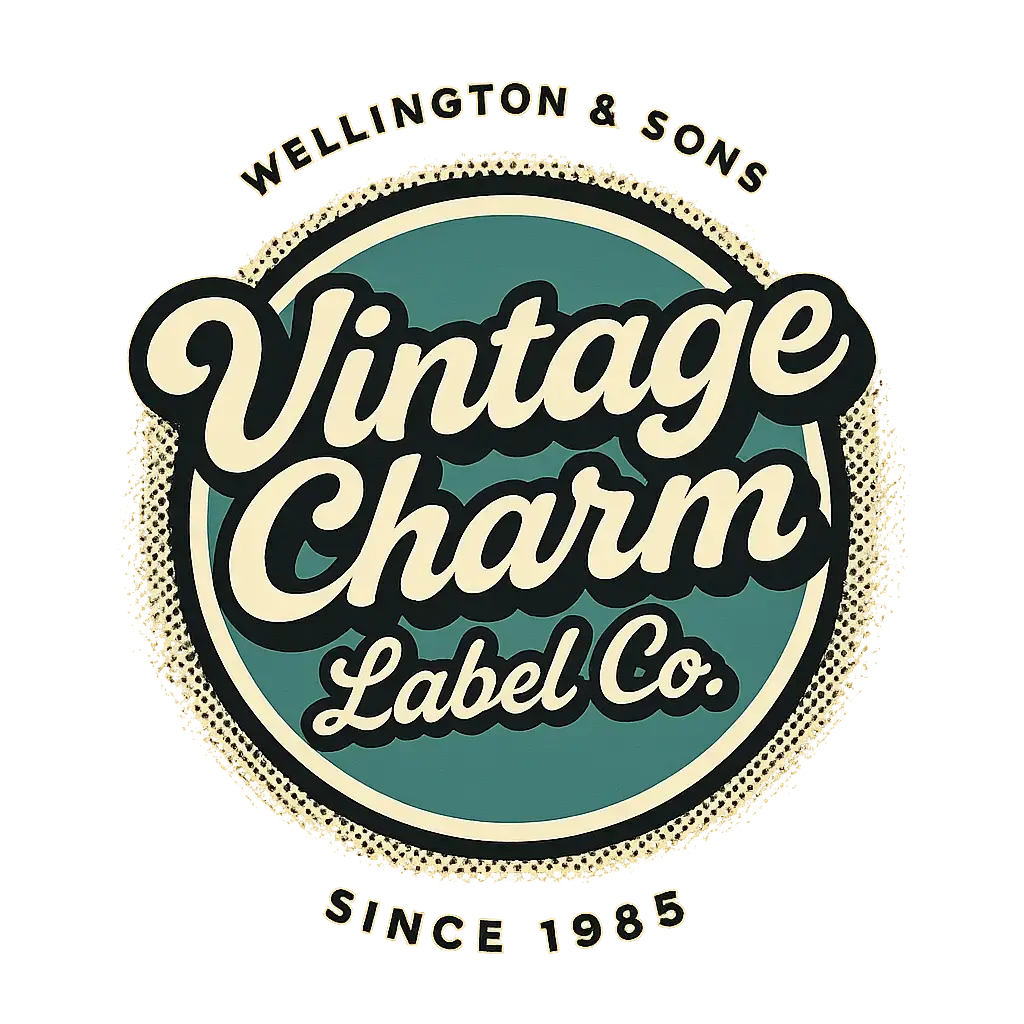 Retro Logo template with bold script and teal badge