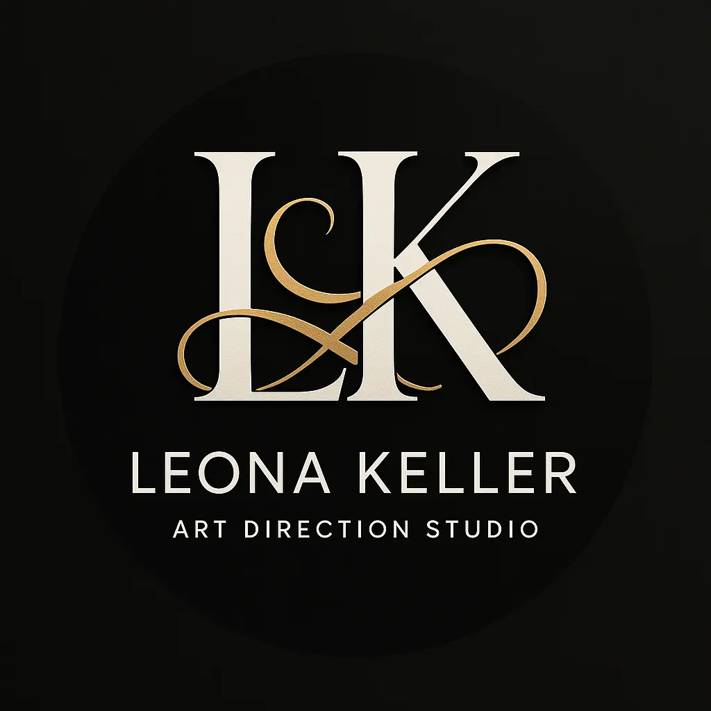 Elegant logo template with serif monogram and gold flourish