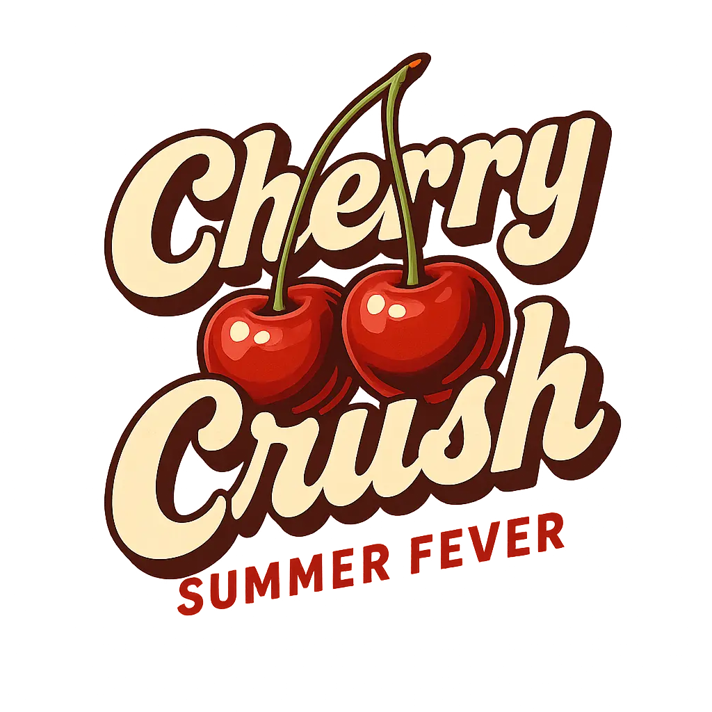 Retro cherry Logo template with playful typography