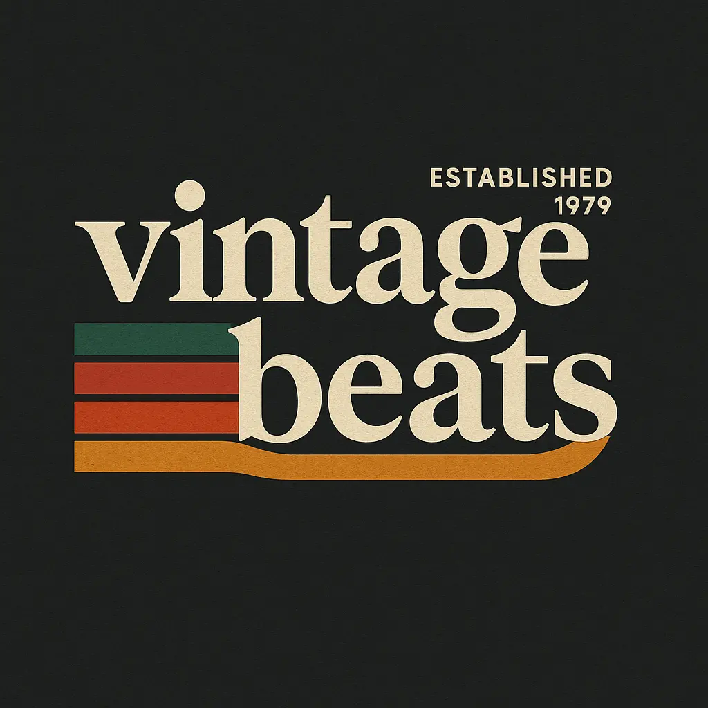 Retro logo template with bold serif font and stripes