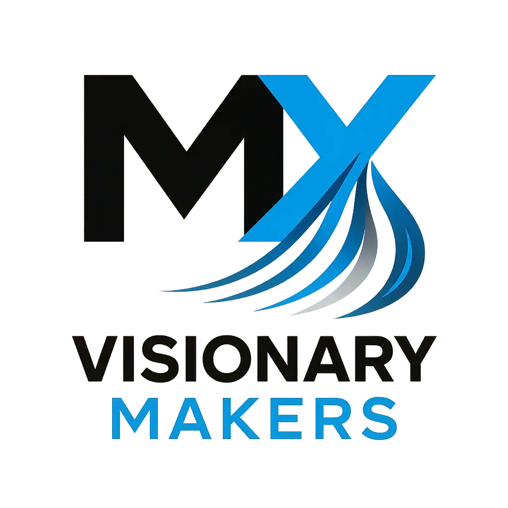 Logo template with MX monogram and swoosh ribbons