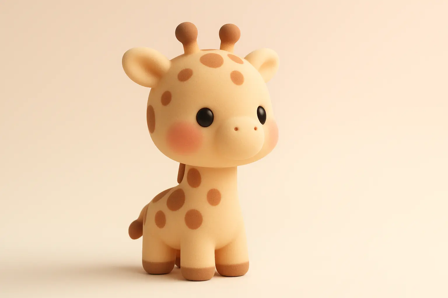 3D animal icon template of a cartoon baby giraffe