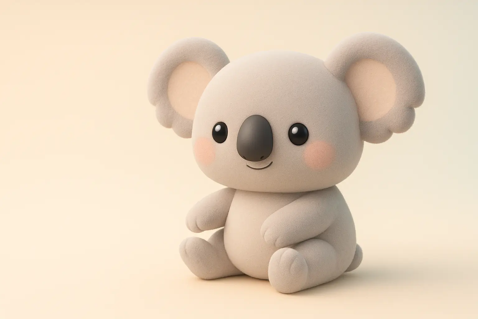 3D animal icon template featuring a cute koala