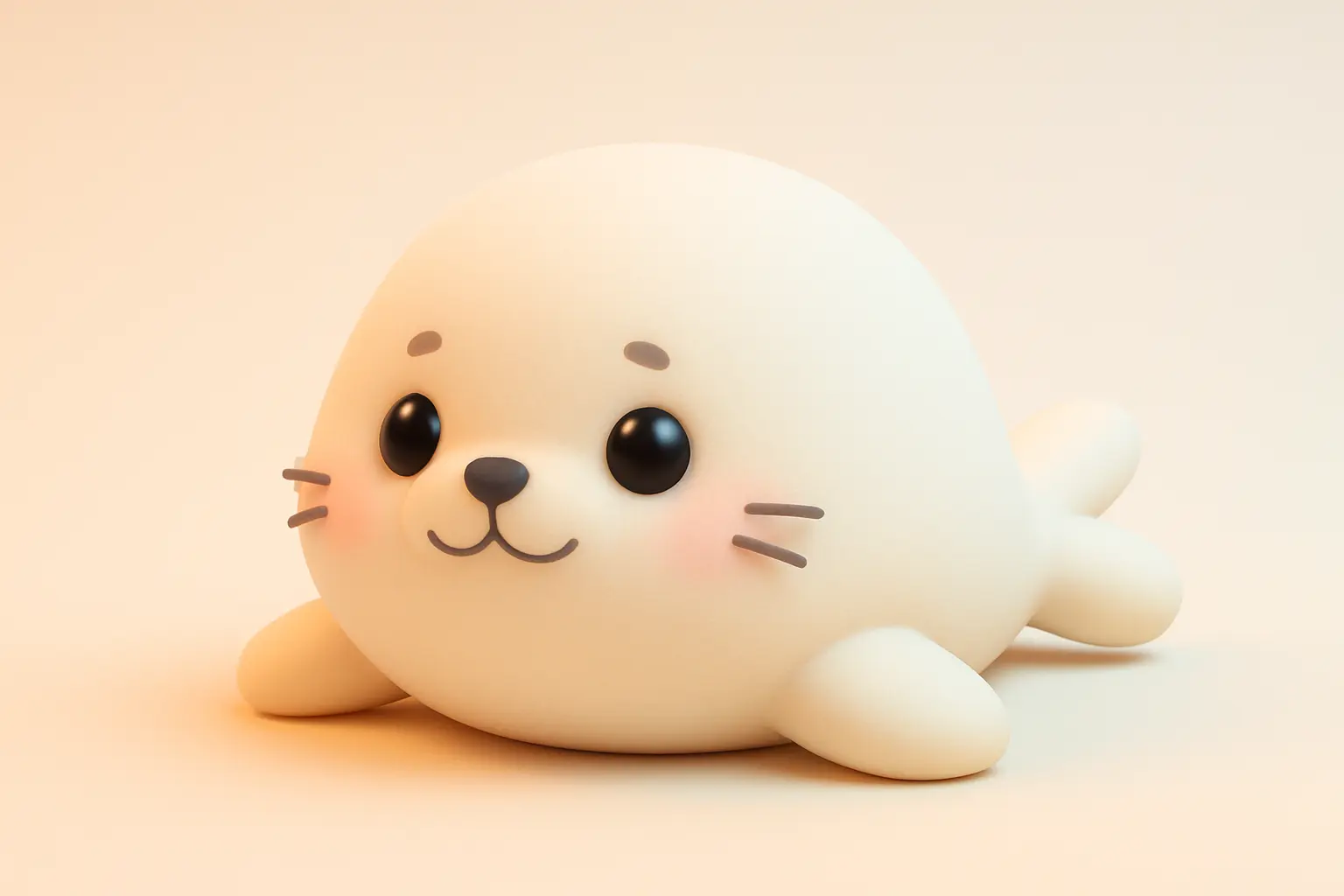 3D animal icon template with a cute seal