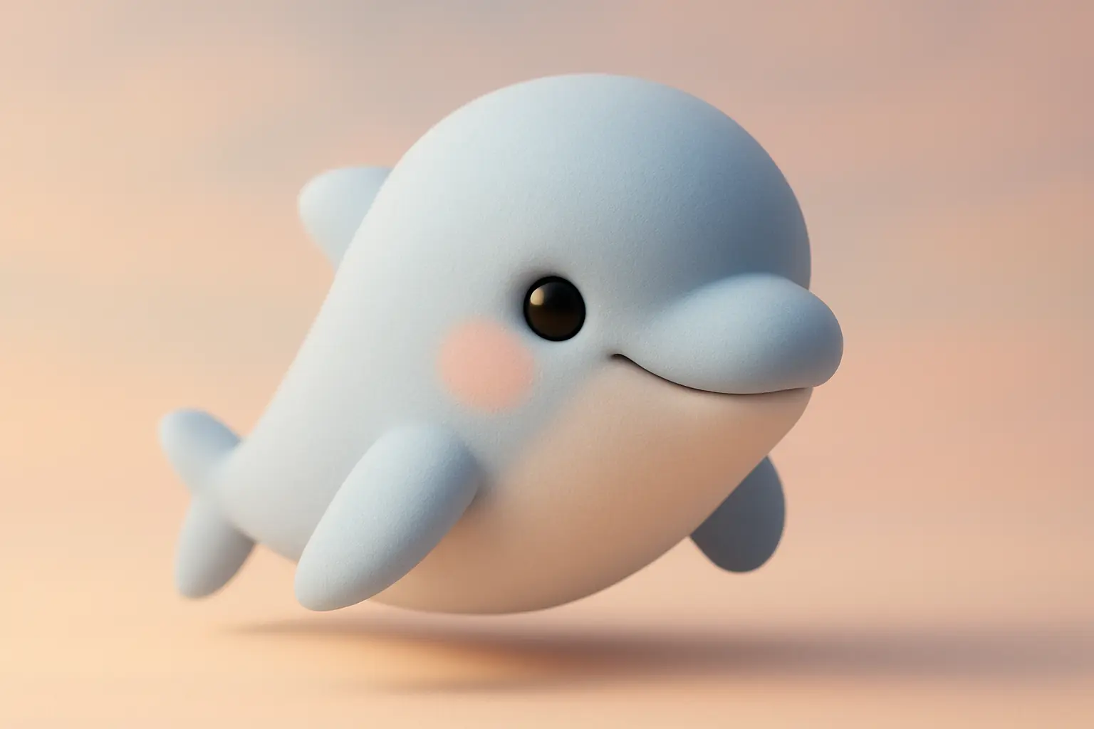3D animal icon template with a baby dolphin