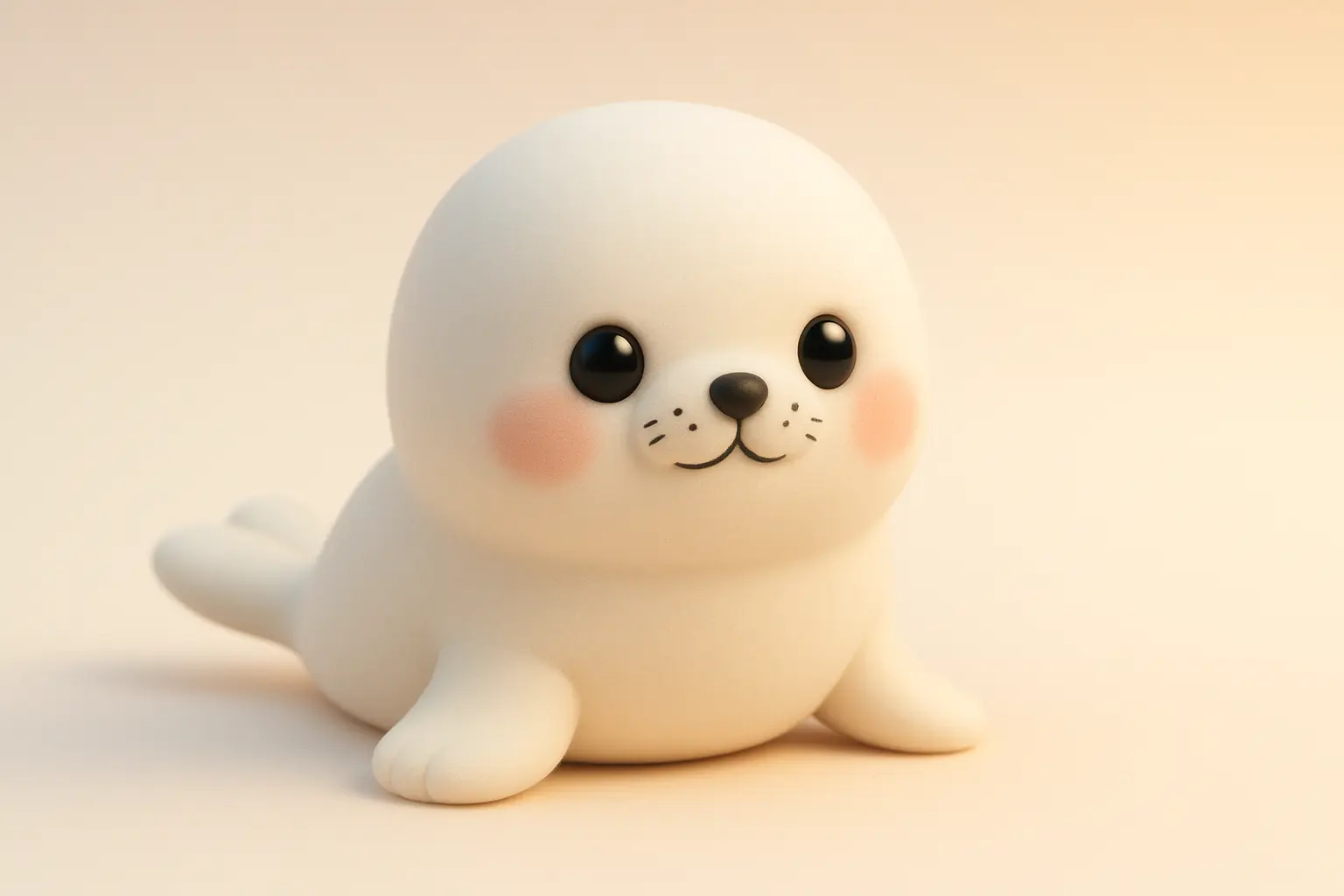 3D animal icon template showing a baby seal