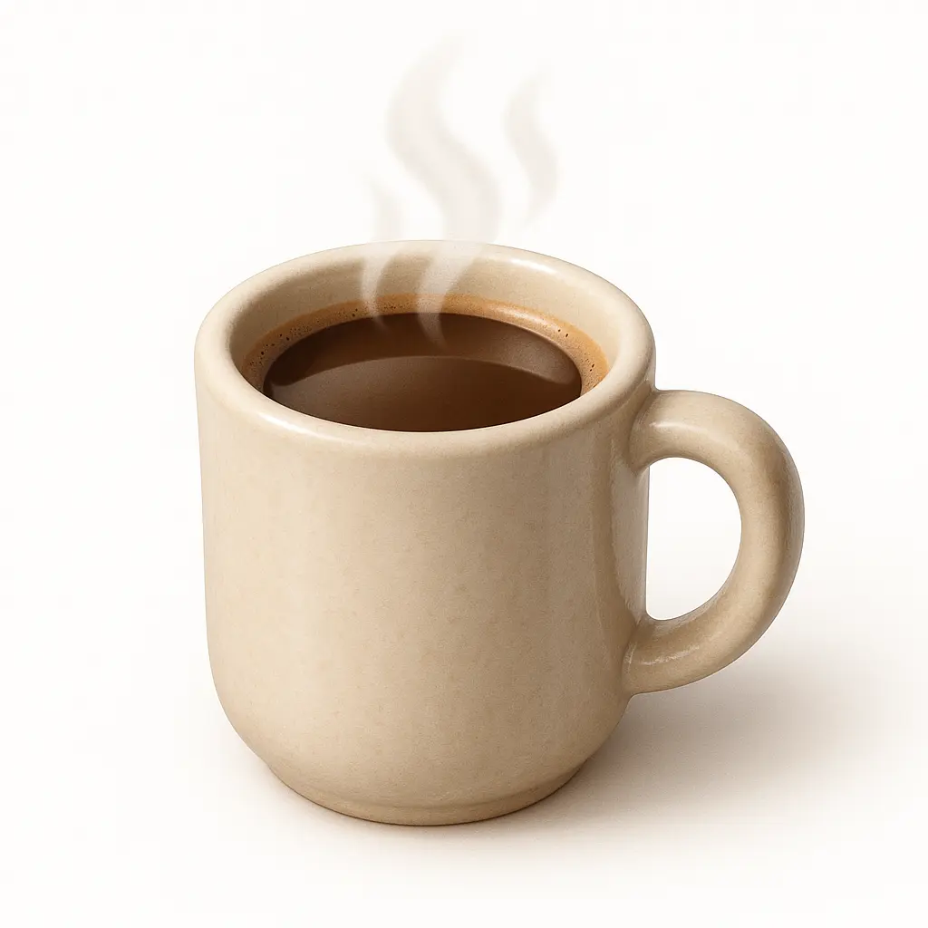 3D skeuomorphic icon template of a ceramic coffee mug