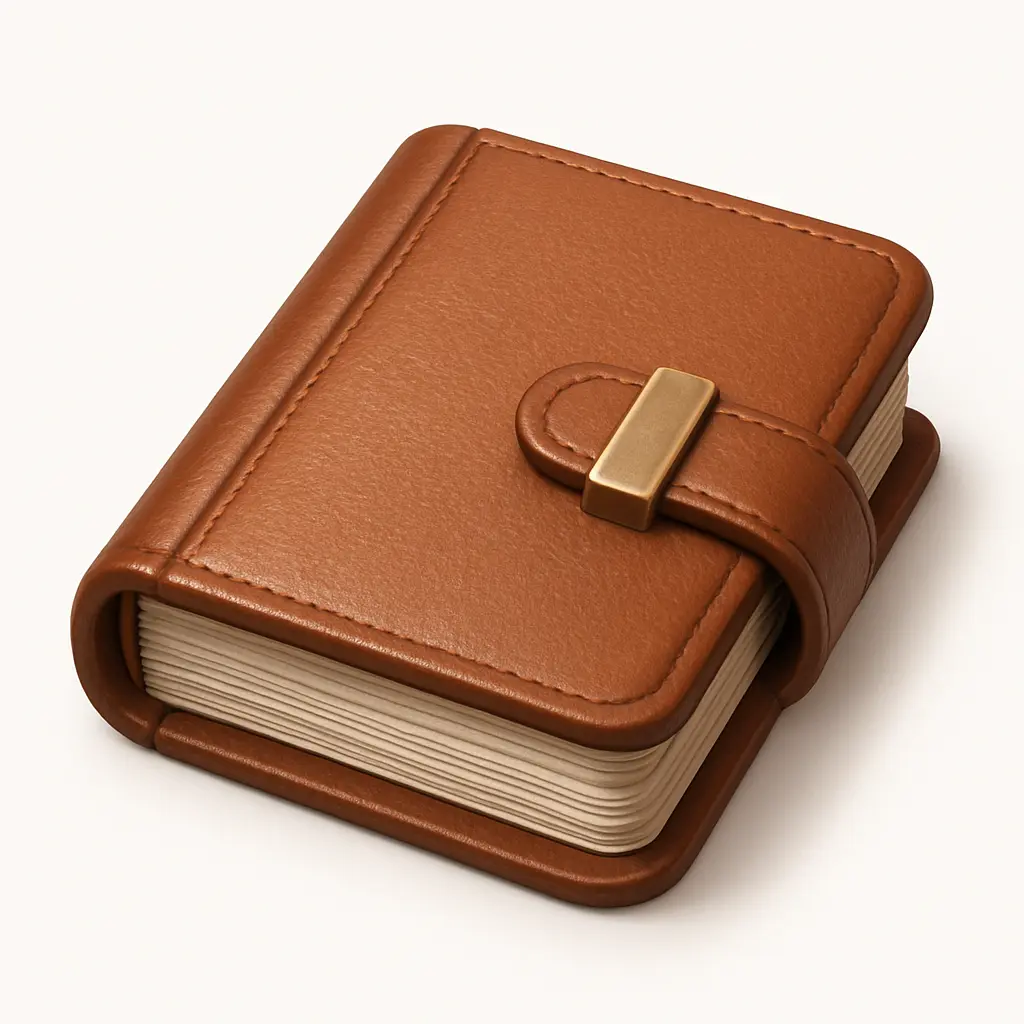 3D skeuomorphic icon template of a leather journal