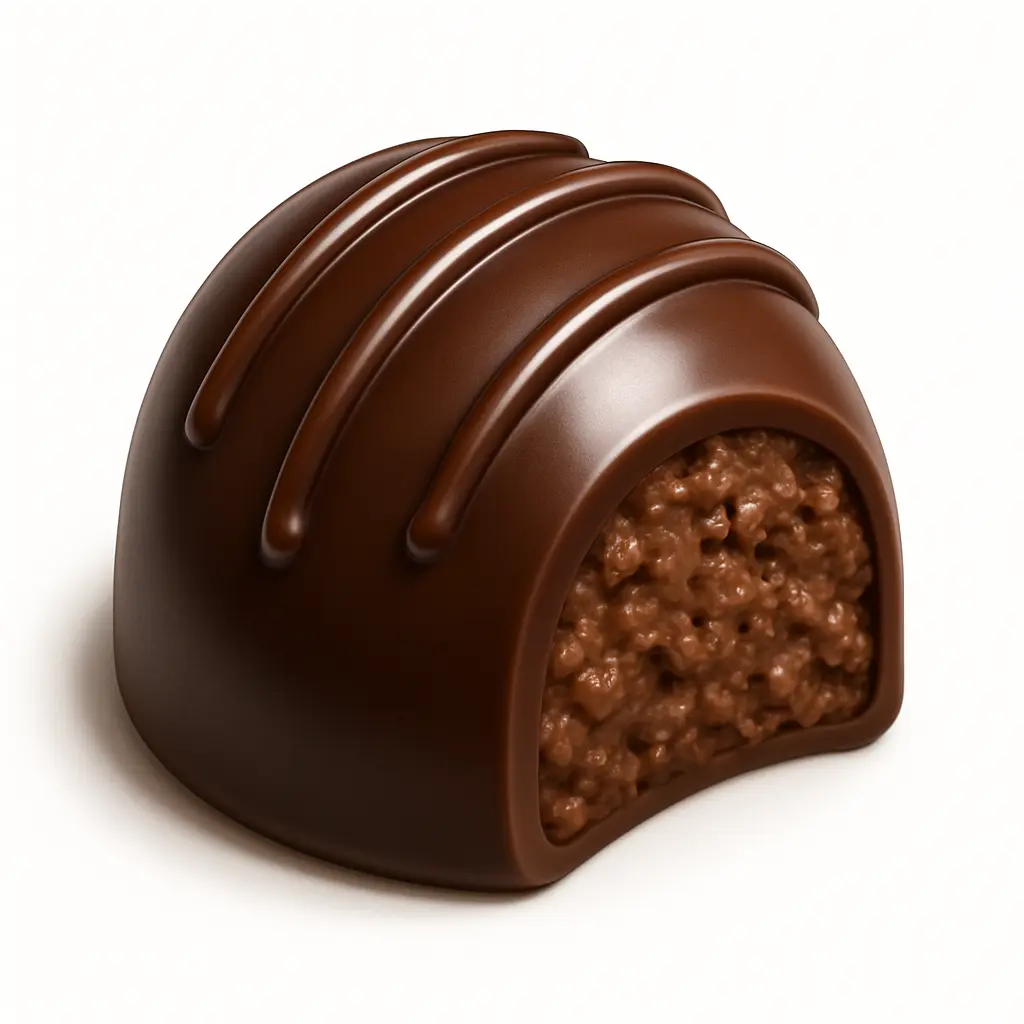 3D skeuomorphic icon template of a chocolate truffle