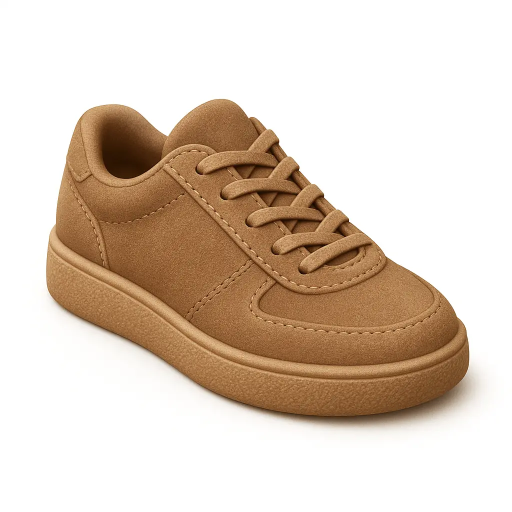 3D skeuomorphic icon template of a suede sneaker