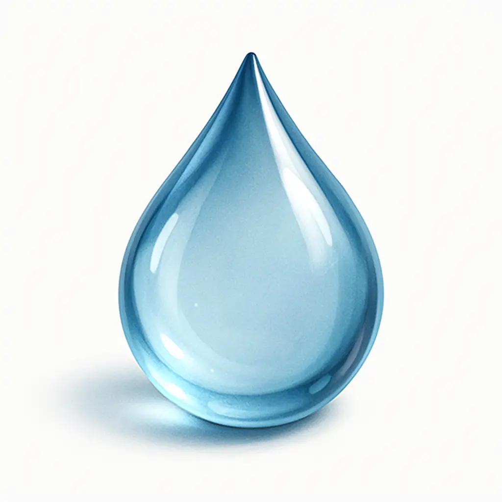 3D skeuomorphic icon template of a water droplet