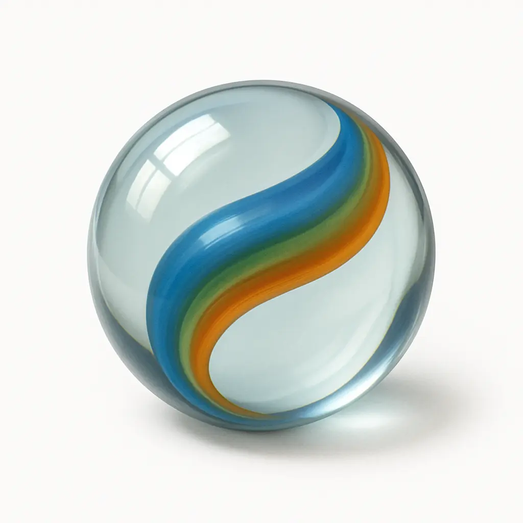3D skeuomorphic icon template of a glass marble