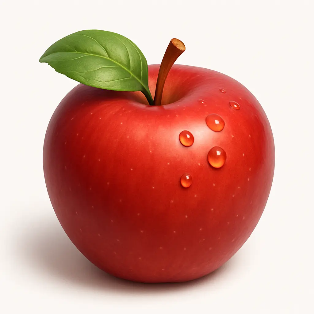 3D skeuomorphic icon template of a red apple