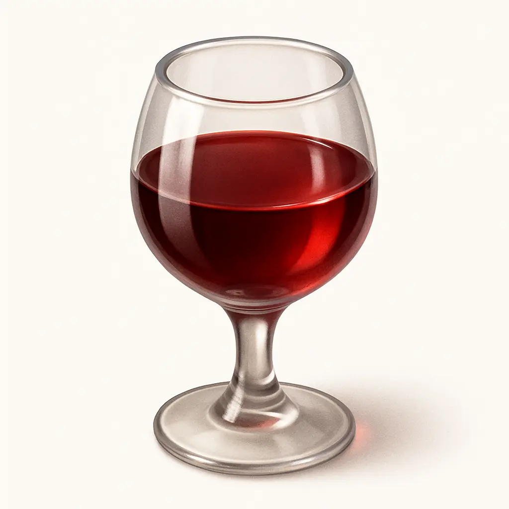 3D skeuomorphic icon template of a wine goblet