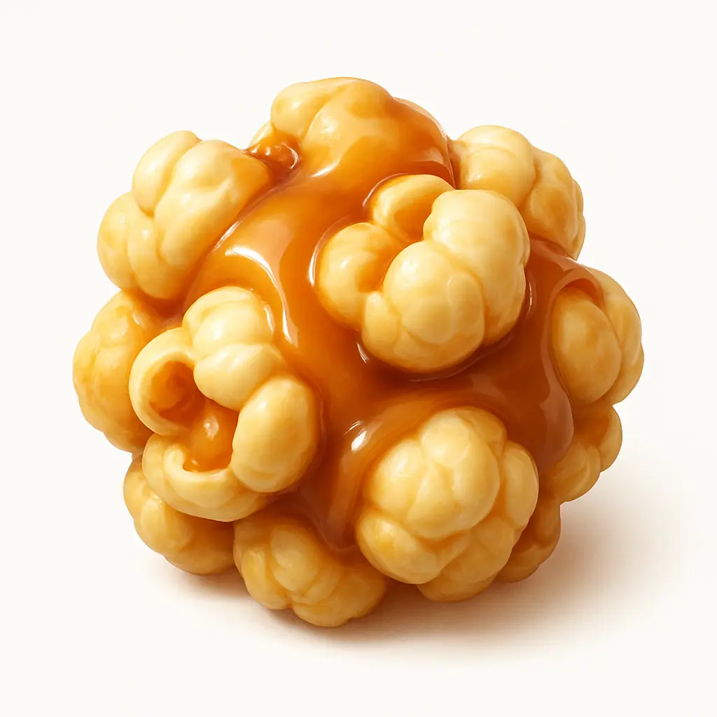3D skeuomorphic icon template of caramel popcorn