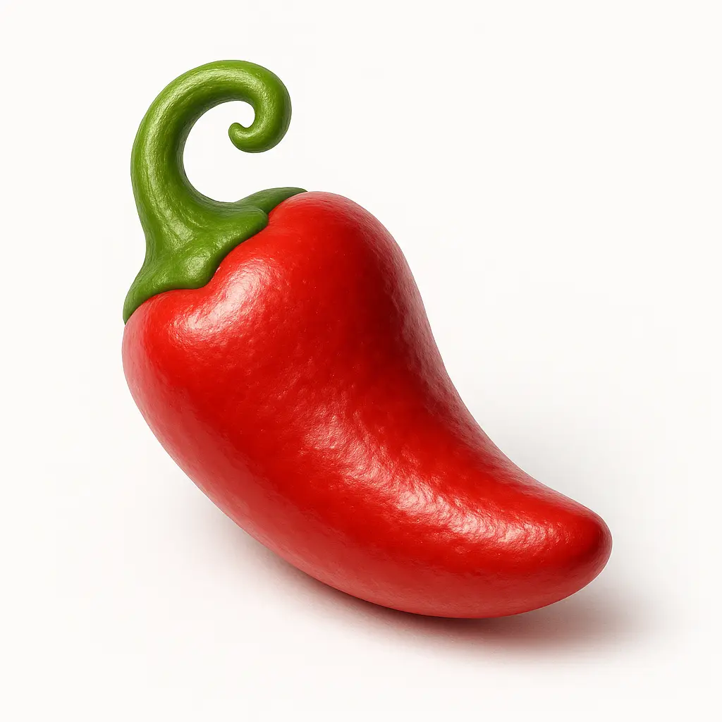 3D skeuomorphic icon template of a red chili pepper