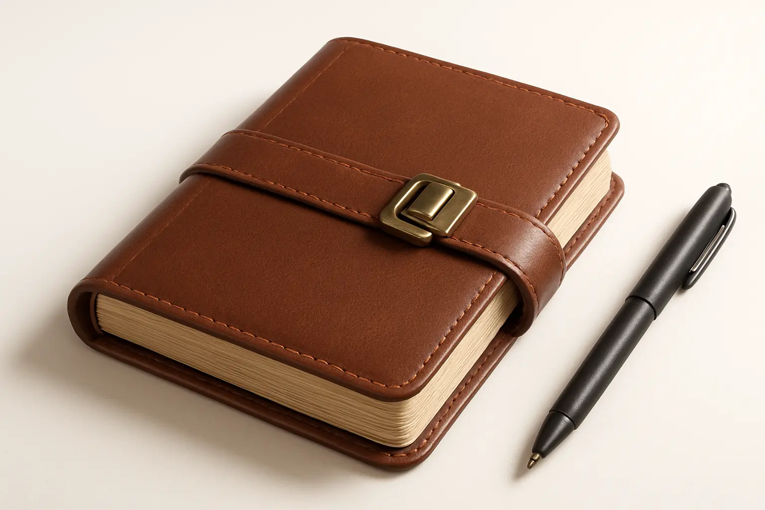 3D skeuomorphic icon template of a leather journal
