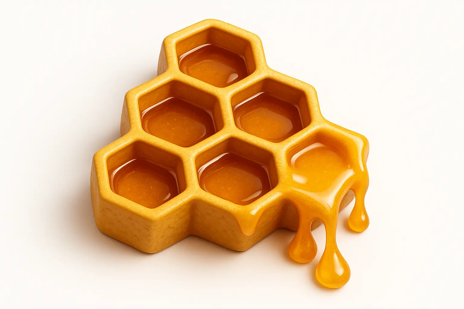 3D skeuomorphic icon template of a honeycomb cluster